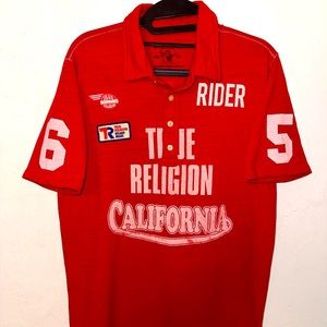 True Religion red Polo T shirt